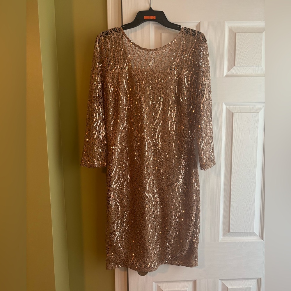 Gold sequin cocktail dress